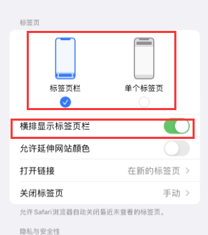 罗田iPhone授权维修分享Safari浏览器如何切换标签栏位置 